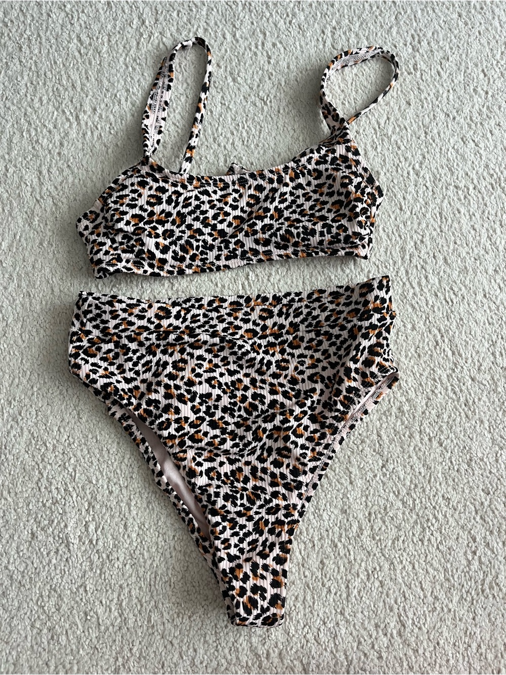 Xhilaration Leopard Print Bikini Set - Black, Brown, Cream